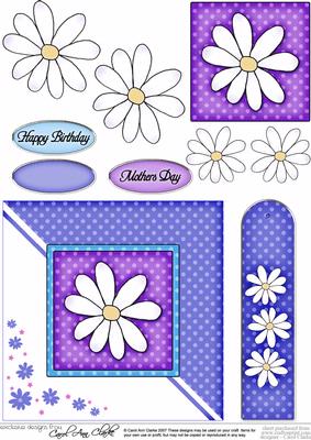 Daisy Quick Card with Decoupage