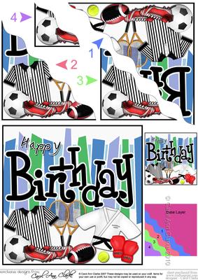 Birthday Sports N Games Wavy Corner Side Stacker Topper