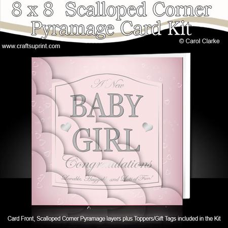 8 x 8 Baby Girl Pink Champers Scalloped Corner Kit