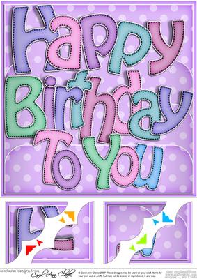 8 x 8 Happy Birthday Scalloped Corner Topper