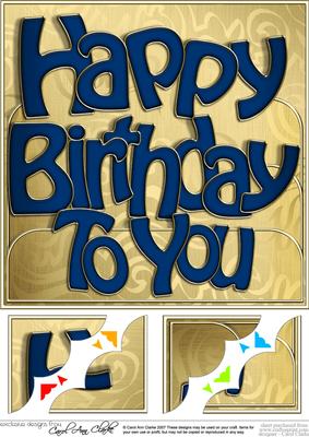 8 x 8 Happy Birthday Scalloped Corner Topper