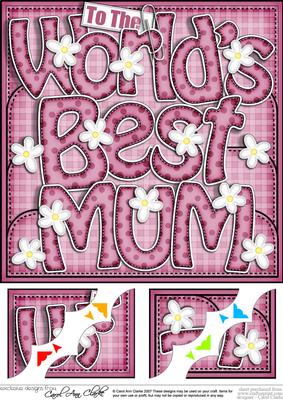 8 x 8 World's Best Mum Scalloped Corner Topper