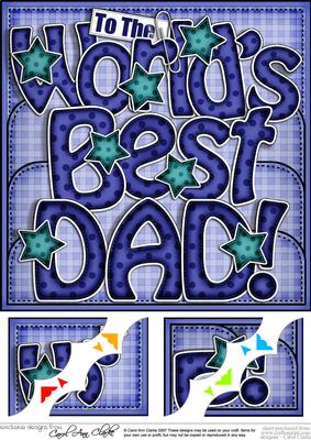 8 x 8 World's Best Dad Scalloped Corner Topper