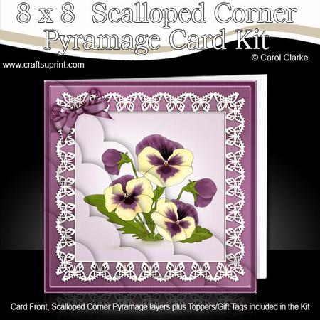 8 x 8 Pansy on Butterfly Lace Kit with Scalloped Corners