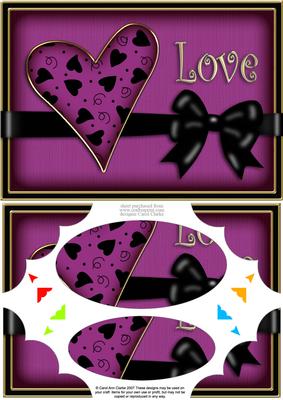 A5 Love Heart Scallop Corners and Pyramage