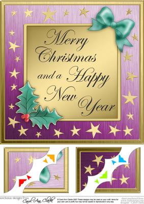 8 x 8 Elegant Christmas Greetings Scalloped Corner Topper