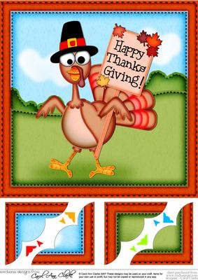 8 x 8 Thanksgiving Scalloped Corner Topper