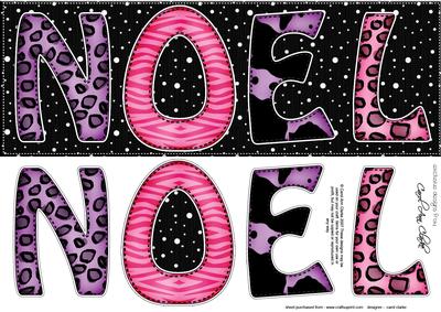 Large Dl Xmas Noel Animal Prints Quick Card N 3D Decoupageg