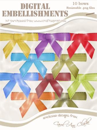 Luscious Berries Twill Bow Digital Embellishments