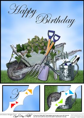 8 x 8 Gardening Birthday Scalloped Corner Topper