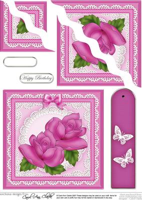 Just Roses Quick Card with Wavy Corner Side Stacker Topper