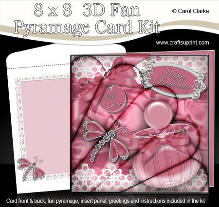 8 x 8 Perfume Lace & Dragonflies Fan Pyramage Kit