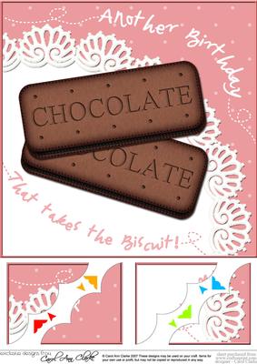8 x 8 Bourbon Biscuits Birthday Scalloped Corner Topper