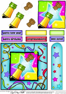 Popping the Cork Quick Card with Decoupage