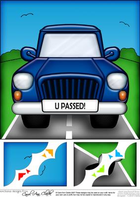 8 x 8 Fun Car Scalloped Corner Topper