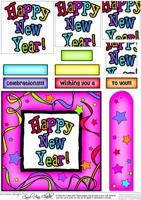Happy New Year Quick Card with Pyramage