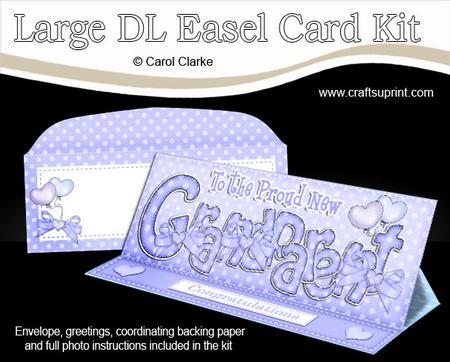 Large Dl New Baby Grandparent Easel Card Kit N Envelope