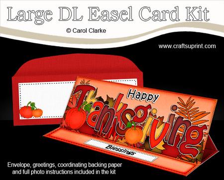 Large Dl Thanksgiving Easel Card Kit N Envelope