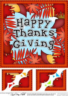 8 x 8 Thanksgiving Scalloped Corner Topper
