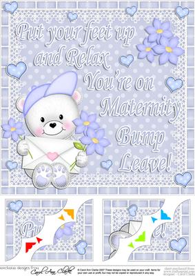 8 x 8 New Baby Maternity Leave Scalloped Corner Topper