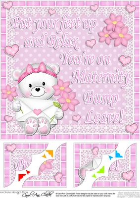 8 x 8 New Baby Maternity Leave Scalloped Corner Topper