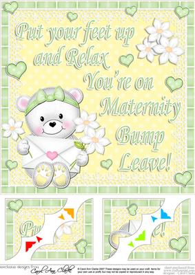 8 x 8 New Baby Maternity Leave Scalloped Corner Topper