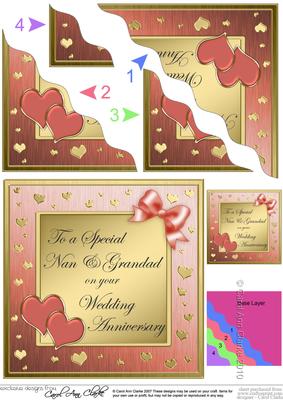 Nan & Grandad Wedding Anniversary Wavy Corner Stacker