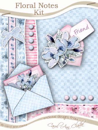 Floral Notes Pink & Blue Kit with Step by Step Decoupage