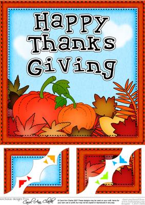 8 x 8 Thanksgiving Scalloped Corner Topper