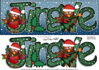 Large Dl Xmas Jingle with Robins Quick Card N 3D Decoupage