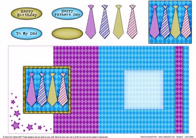 Men's Ties Fold Back Card with Decoupage
