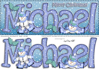 Large Dl Michael Quick Card with Snowmen N 3D Decoupage