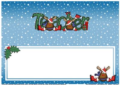 Xmas Teacher Rudolph Matching Large Dl Insert