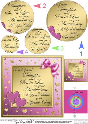 Daughter and Sonr in Law Anniversary Circle Pyramage Topper