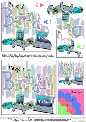 Birthday Gadgets Games N Gizmos Shell Edged Corner Side Stac
