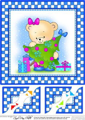 8 x 8 Rosie's Xmas Tree Scalloped Corner Topper