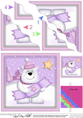 Xmas Polar Bear's Cracker Wavy Corner Side Stacker