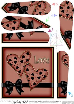 Love Hearts Fan Pyramage Topper