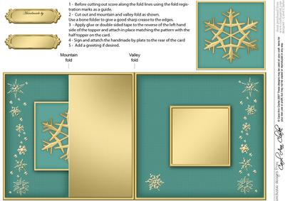 Xmas Snowflake No-hole Fold Back Card