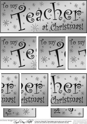 Teacher Christmas Dl Side Stacker Topper
