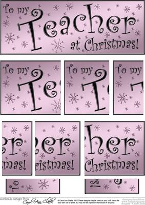 Teacher Christmas Dl Side Stacker Topper