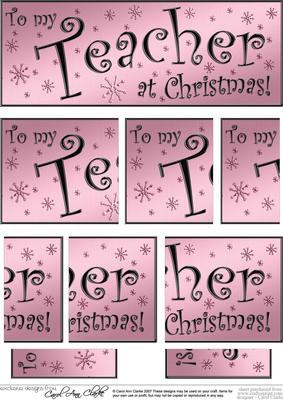 Teacher Christmas Dl Side Stacker Topper