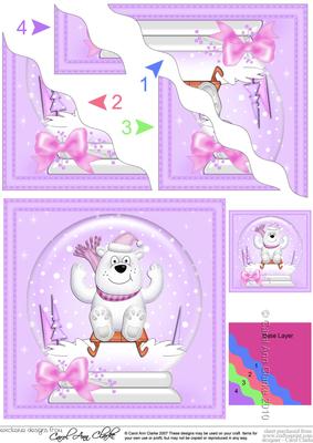 Xmas Sledging Ben Polar Bear Snowglobe Wavy Corner Stacker
