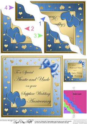 Auntie & Uncle Sapphire Wedding Anniversary Side Stacker