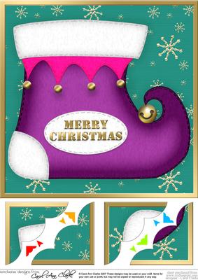 8 x 8 Xmas Stocking Scalloped Corner Topper