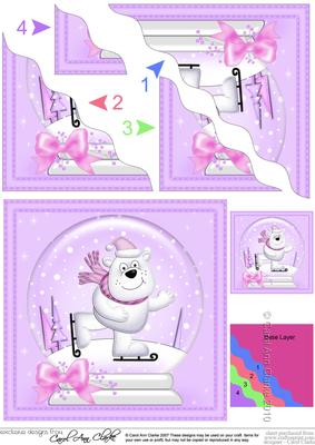 Xmas Skating Ben Polar Bear Snowglobe Wavy Corner Stacker