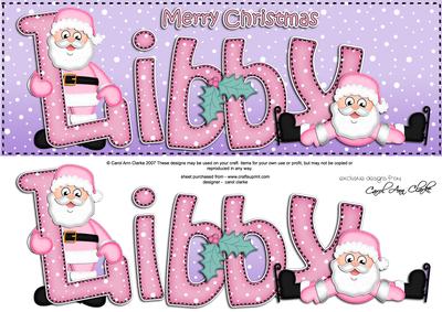 Xmas Large Dl Libby Quick Card with Santa N 3D Decoupage