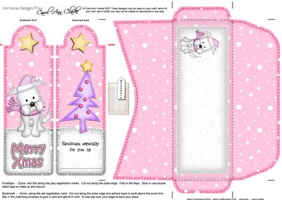 Xmas Westie Dog Bookmark Card N Envelope