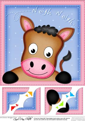 8 x 8 Gigi Horse Scalloped Corner Topper