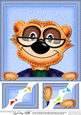 8 x 8 Frank Meerkat Scalloped Corner Topper